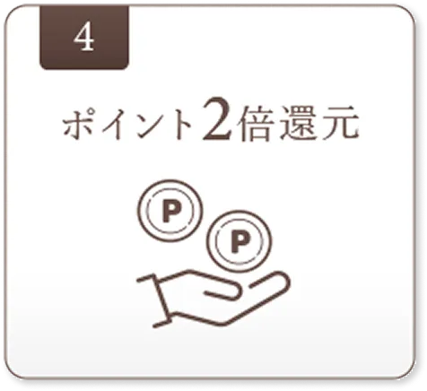 ポイント2倍還元